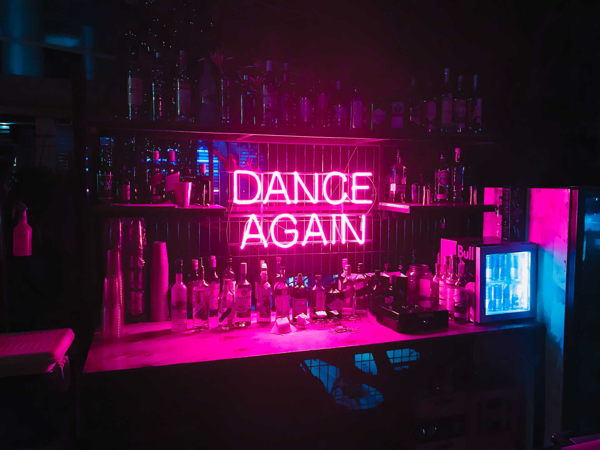 disco bar neon lights